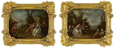 Le Clerc, Jacques Sébastien - Attrib. oder Umkreis: Pendants mit galanten Szenen. Le Clerc