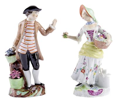 Gärtnerin und Gärtner, Wallendorf, um 1775. Gärtnerin und Gärtner Wallendorf, um 1775 Jeweils