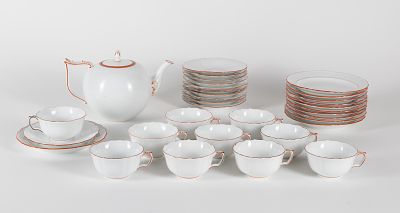 Teeservice mit Korallenrand, Meissen, 1924-34. Teeservice mit Korallenrand Meissen, 1924-34