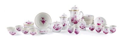 Kaffeeservice mit Purpurlandschaften, Wallendorf, um 1770/75. Kaffeeservice mit