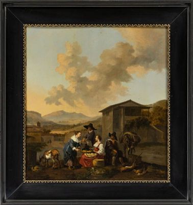 L&auml;ndliche Marktszene: Bamboccist, 2. H. 17. Jh. L&auml;ndliche Marktszene Bamboccist, 2. H. 17. Jh. 