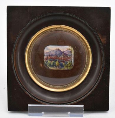 Miniaturbild mit Ansicht von Coburg, Deutschland, um 1840. Miniaturbild mit Ansicht von Coburg 