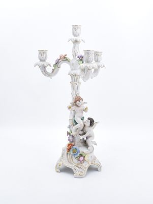 Vierflammige Girandole, Plaue (Th&uuml;ringen), C.G. Schierholz & Sohn - 20. Jh. Vierflammige 