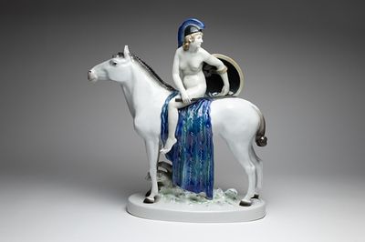 B&uuml;schelberger, Anton: Amazone zu Pferd. B&uuml;schelberger, Anton Amazone zu Pferd (Eger 1869-1934 