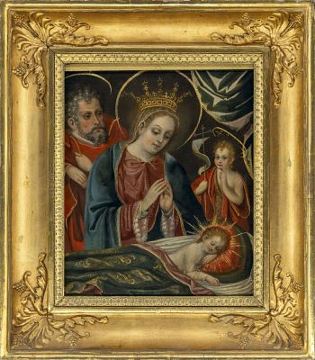 Die Heilige Familie mit dem Johannesknaben, Deutsche Schule des 17. Jh. Die Heilige Familie mit 