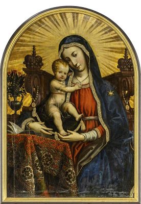 Thronende Madonna mit Kind, Italien, 2. H. 17. Jh. Thronende Madonna mit Kind Italien, 2. H. 