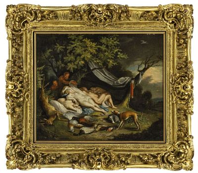 Brueghel, Jan d. J. - Werkstatt bzw. direkte Nachfolge, Diana von Satyrn belauscht. Brueghel 