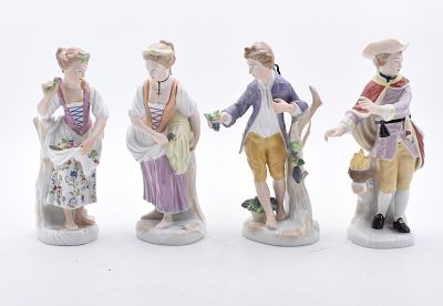 Vier Figuren als Jahreszeitenallegorie, F&uuml;rstenberg, 2. H. 20. Jh. Vier Figuren als 