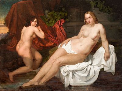 Maler des Klassizismus, Bathseba im Bade. 1st quarter 19th cent. Michelangelo Buonarotti 1475 