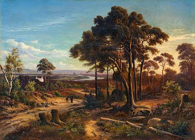 Johann Anton Castell - Johann Anton Castell "Blick auf Dresden vom Wolfshügel". Wohl 1861. Johann 