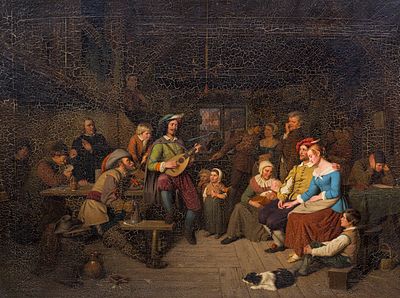 Christian Friedrich Gonne - Christian Friedrich Gonne, Das Ständchen im Wirtshaus. 1844. Christian 