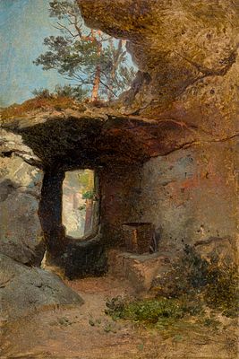 Ernst Erwin Oehme - Ernst Erwin Oehme (alt zugeschr.), Labyrinth, Sächsische Schweiz (?). late 