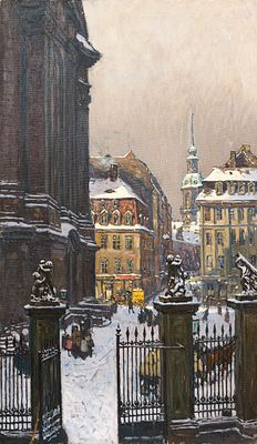 Fritz Beckert - Fritz Beckert, Dresden – Blick vom Coselpalais in die Töpferstraße. 1917. Fritz 