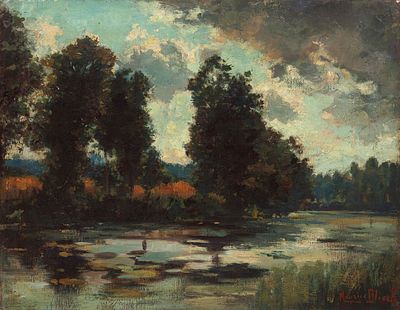 Maurice Blieck - Maurice Blieck, Am Fluß. 1897. Maurice Blieck 1876 Laeken – 1922 Brüssel Oil on 