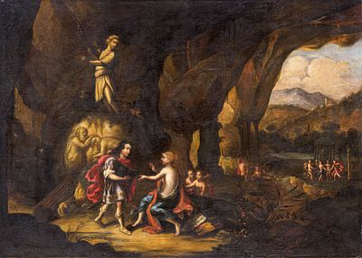 Abraham van Cuylenborch - Abraham van Cuylenborch, Meleager und Atalante in einer Felsengrotte. 