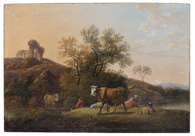 Johann Christian Klengel - Johann Christian Klengel "Hirte mit Weidevieh an der Furt". Um 1800. Jo 