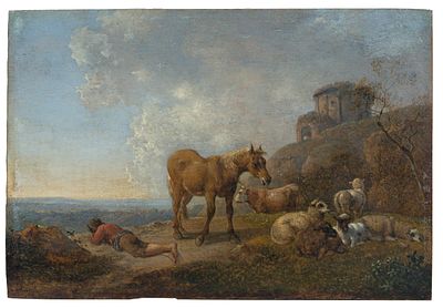 Johann Christian Klengel - Johann Christian Klengel "Ruhender Hirte mit Pferd". 1770''s. Johann 