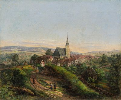 Carl August Wizani (auch Witzani) - Carl August Wizani (auch Witzani), Blick auf Dohna. Um 1797– 1812.