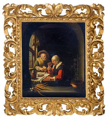 J. Aglietti et Fils - J. Aglietti et Fils nach Frans van Mieris d.&Auml;. "Das Bauernmahl". 1650 - 1655. 