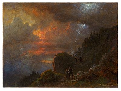 Carl Robert Kummer - Carl Robert Kummer "Salzkammergut mit abendlichem Gewitter". 1881. Carl 