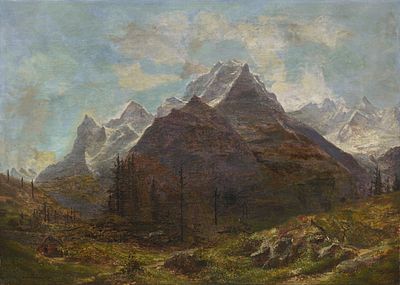 Carl Robert Kummer - Carl Robert Kummer "Eiger, M&ouml;nch und Jungfrau. Schweizer Alpen". 1881. Carl 