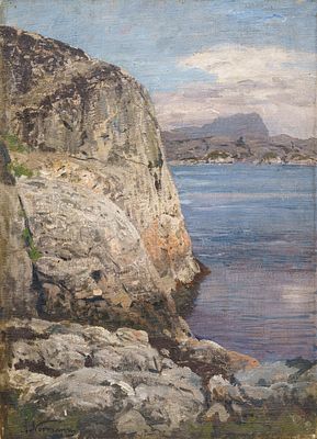 Adelsteen Normann - Adelsteen Normann, Felsige K&uuml;ste in Norwegen. late 19th cent. Adelsteen 