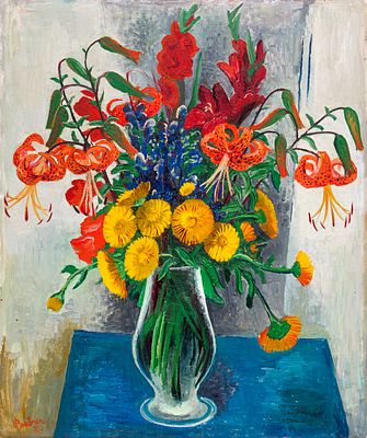 Johannes Beutner - Johannes Beutner "Stillleben mit Feuerlilien". 1931. Johannes Beutner 1890 
