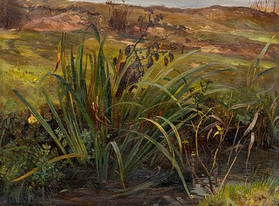Christian Friedrich Gille - Christian Friedrich Gille "Marsh Plants by the Water". Circa 1870/1880. 
