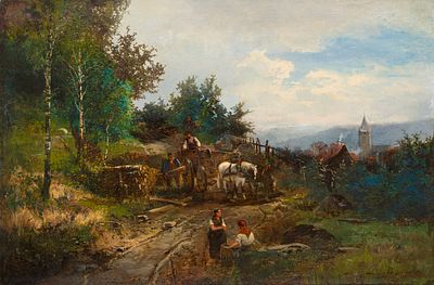 Joseph Rummelspacher - Joseph Rummelspacher "Landscape with Timber Cart". 1876. Joseph 