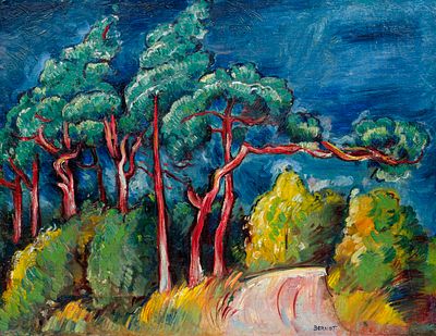 Siegfried Berndt - Siegfried Berndt "Landscape" (Wind-swept trees on Hiddensee?). Around 1920. Sie 