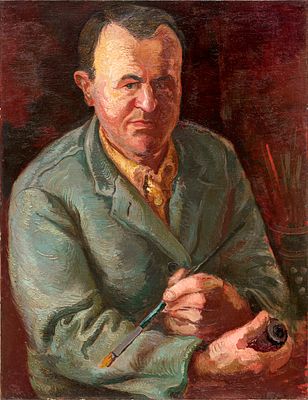 George Grosz - George Grosz "Self-portrait with Paintbrush" (Self-portrait with brush). 1938. Geor 