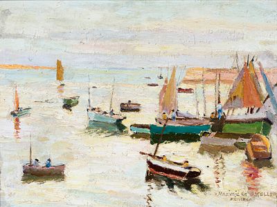 Maximilian Keller - Maximilian Keller "Fishing Port in Brittany". Probably mid-1910s. Maximilian 