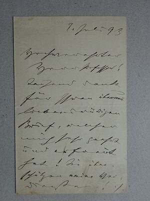 Epstein - Letter to a Professor. Music. - Epstein, Julius (Pianist; Zagreb 1832 - Vienna 1926). 
