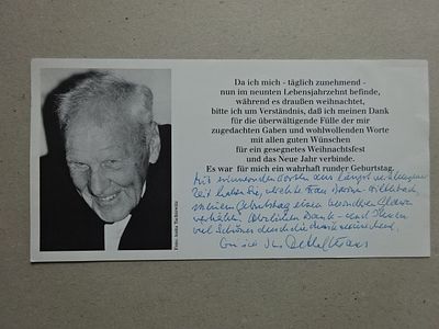 Kraus - Thank-you letter. Music. - Kraus, Detlef (Pianist; Hamburg 1919 - 2008). Handwritten 