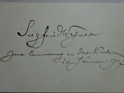 Wagner - Autograph sheet. Music. - Wagner, Siegfried Helferich Richard (Composer, librettist 