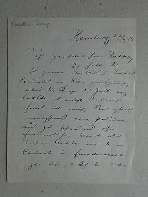 Winternitz - Handwritten letter. Music. - Winternitz, Arnold (Conductor and composer; 