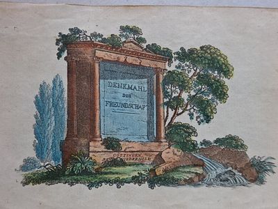 Family register - 36 etchings. Family registers. Album with hand-colored engraved title and 35 