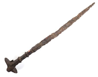 Extremely Rare Luristan Iron Mask Sword, circa 900BCE. Extremely rare museum quality Luristan 