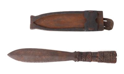 Philippines Igorot Knife with Open Sheath. Philippines Archipelago, Igorot peoples, late 20th 