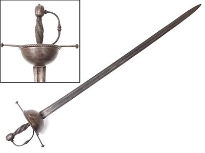 Spanish Colonial Cup Hilt Rapier, 17th c. Age of Sail, spanish colonial cup hilt rapier with 
