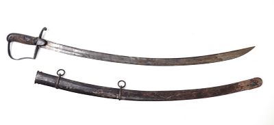 Light Cavalry Sword with Scabbard. Old pre-1898 sword patterned after the British model 1796 