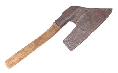 Early Marked Goosewing Broad Axe, 18th c. Huge marked goosewing broad axe with original handle. 