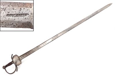 Spanish Bilbao Sword, circa 1700. Iberian Peninsula, Spain, Age of Sail 1570 CE - 1860 CE. Good 