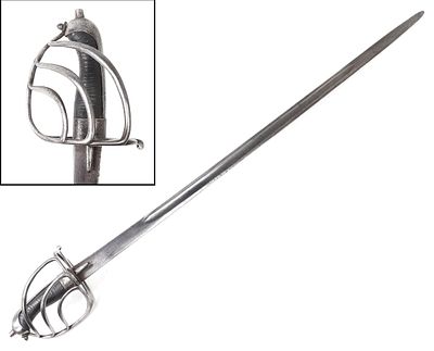 Early European Half-Basket Cavalry Broad Sword, 17th c. Early European probably English 