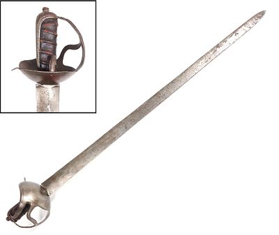 Rare Spanish Military Palash Broad Sword, Early-18th c. Early 18th C. rare broad sword with a 