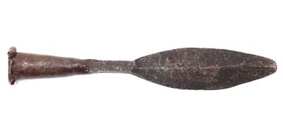 Socketed Spear Head. European Socketed spear head, 18th century or earlier. Double edge leaf 