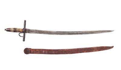 Spanish Colonial Espada Ancha Sword w/ Scabbard. Rare Espada Ancha sword with scabbard used by 