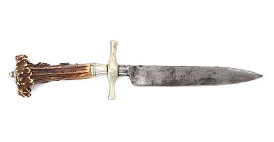 Scottish Stag Horn Hunting Knife. Scottish stag horn hunting knife. Straight single edged blade 