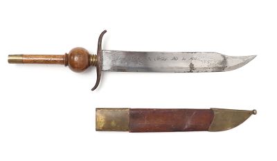 Massive Spanish Plug Bayonet, Alamo Period 1832. Massive Spanish Colonial plug bayonet with 