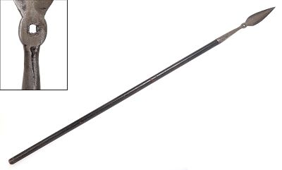 Spanish Colonial Boar Spear Polearm, 17th C. Scarce Spanish Colonial Polearm, 17th century. 